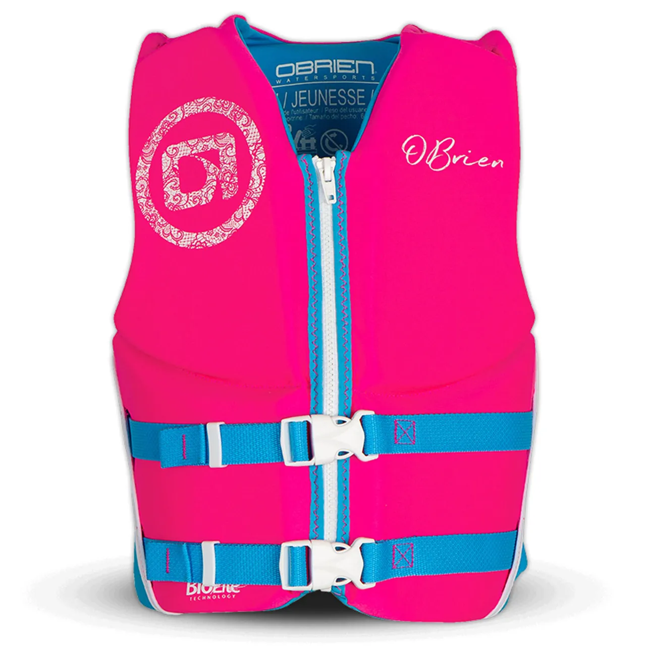 O'Brien Traditional Youth CGA Life Jacket  (Pink/Aqua) 2024