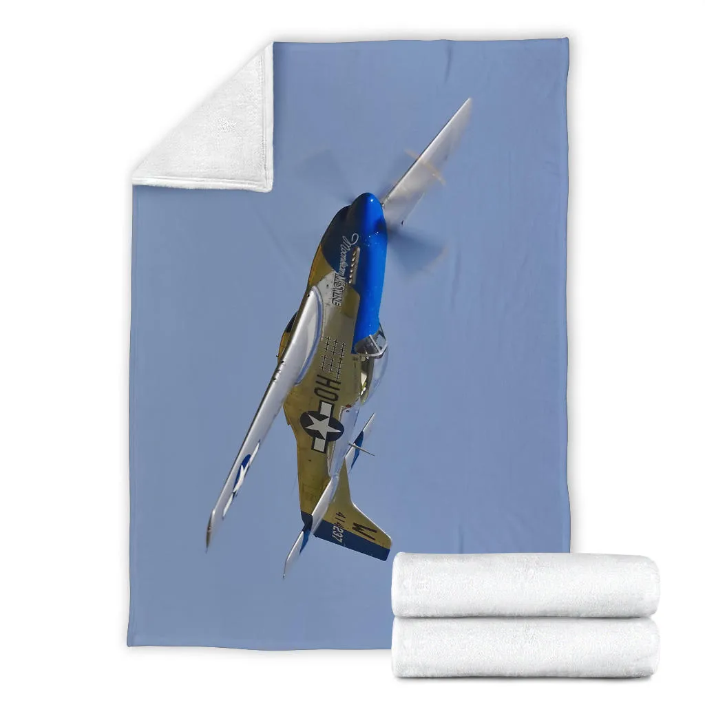 P51 Mustang Fighter Airplane Premium Blanket