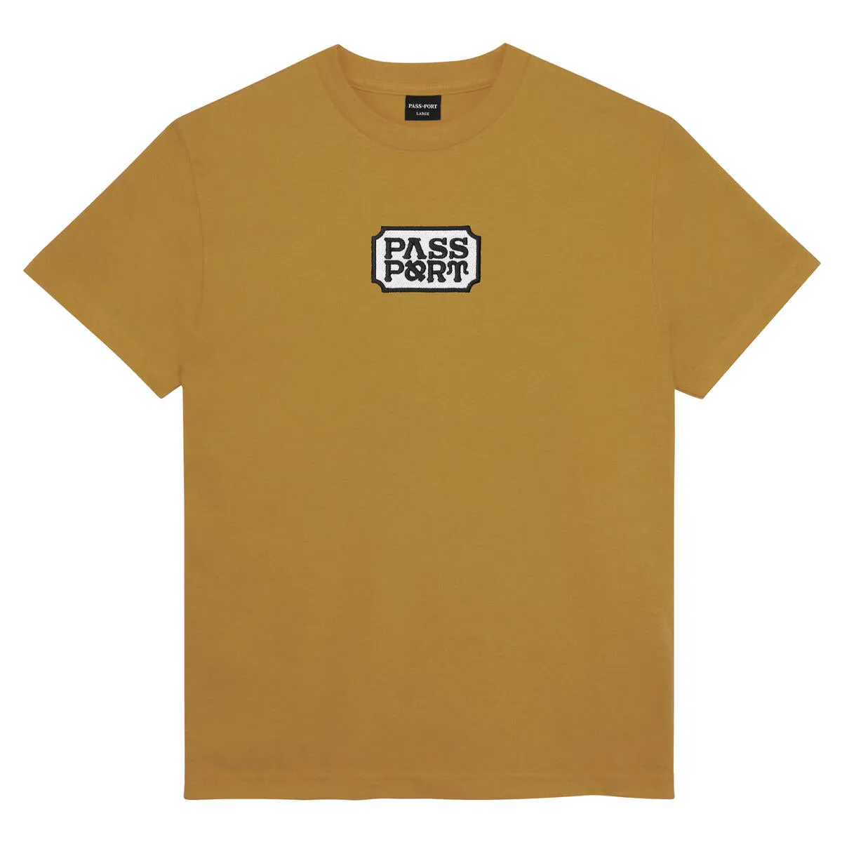 PASS~PORT SKATEBOARDS YEARBOOK LOGO TEE MUSTARD