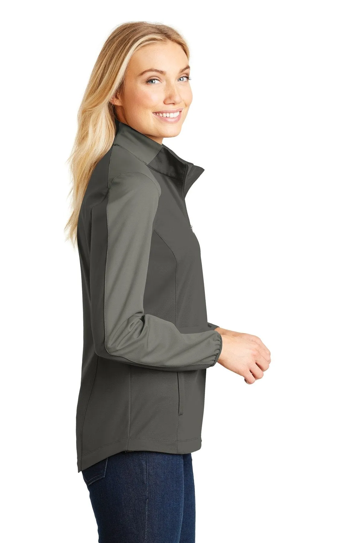 Port Authority Ladies Active Colorblock Soft Shell Jacket L718 Grey Steel/ Rogue Grey