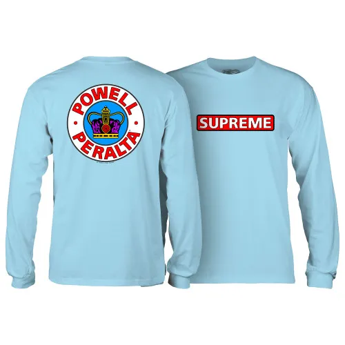 Powell Peralta Skateboards Longsleeve Shirt Supreme Light Blue