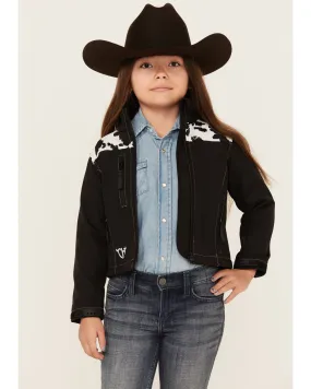 Product Name:  Cowgirl Hardware Girls' Cow Print Yoke Poly Shell Jacket