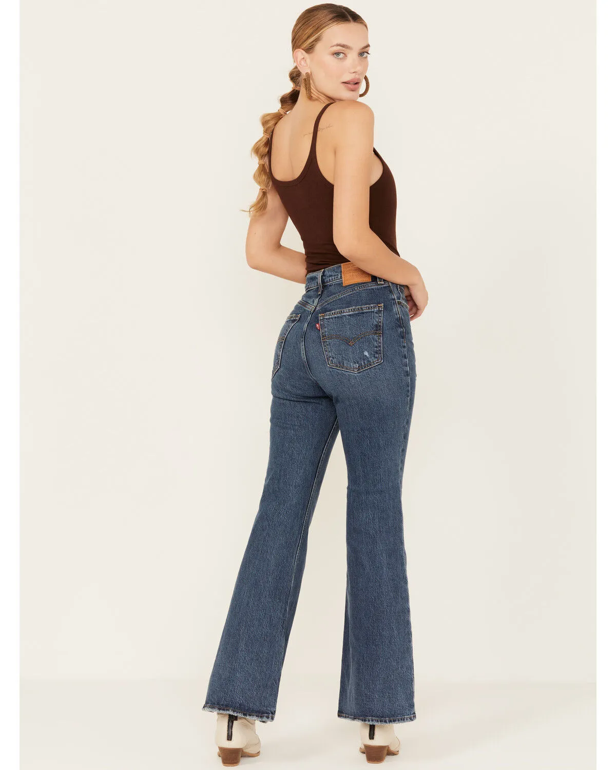 Product Name:  Levi's Premium Women's Dark Wash 70s High Rise Stretch Flare Jeans