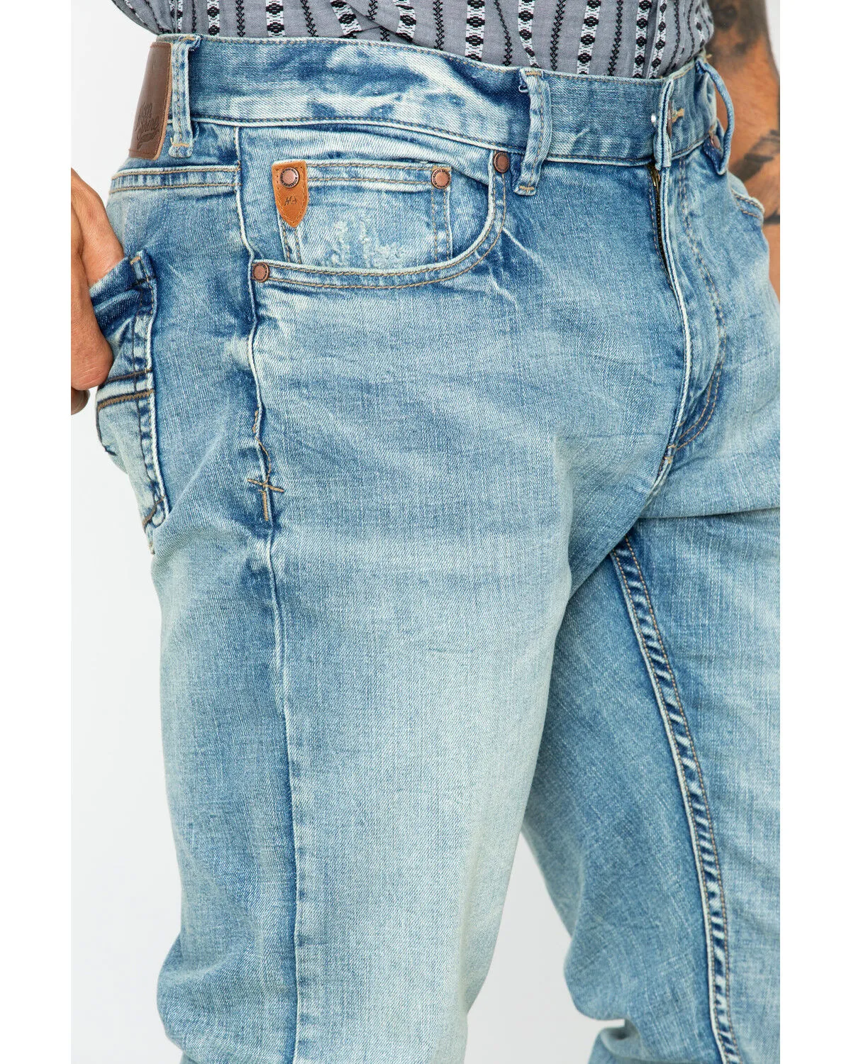 Product Name:  Moonshine Spirit Men's Sutton Light Wash Slim Straight Stretch Denim Jeans