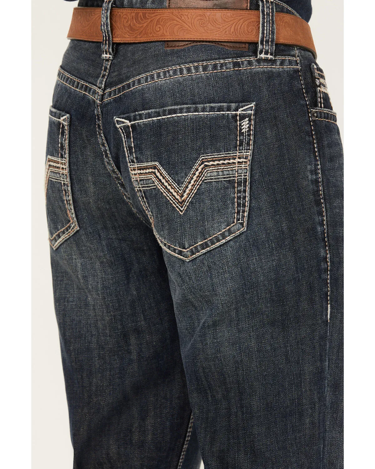 Product Name:  Rock & Roll Denim Men's Double Barrel Dark Vintage Wash Relaxed Straight Rigid Denim Jeans