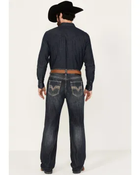 Product Name:  Rock & Roll Denim Men's Double Barrel Dark Vintage Wash Relaxed Straight Rigid Denim Jeans