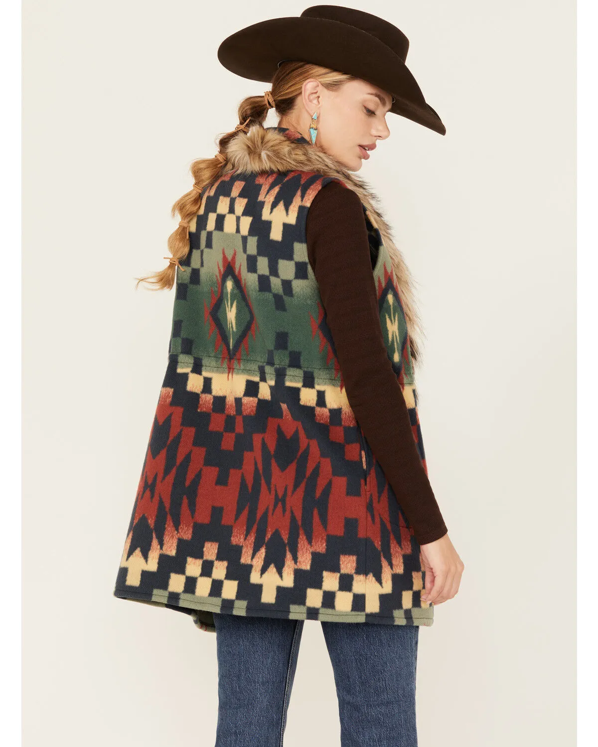 Product Name:  Tasha Polizzi Women's Southwestern Print Blanket Saddle Vest