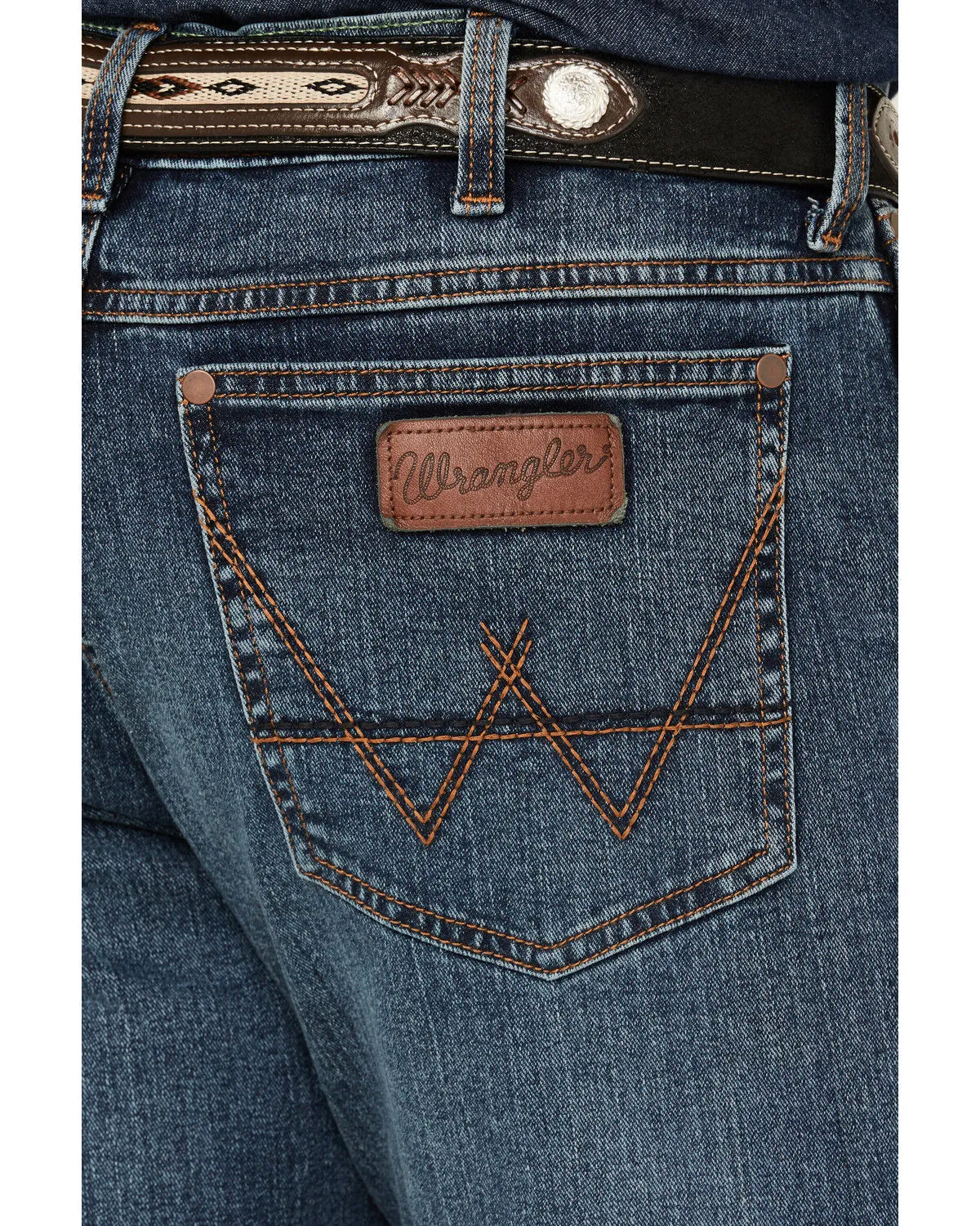 Product Name:  Wrangler Retro Men's Gaffery Medium Wash Slim Straight Stretch Denim Jeans