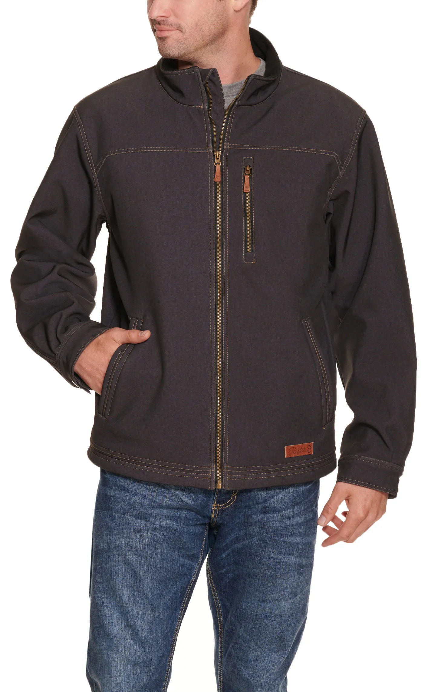 Rafter C Men's Dark Grey Bonded Jacket - Big & Tall