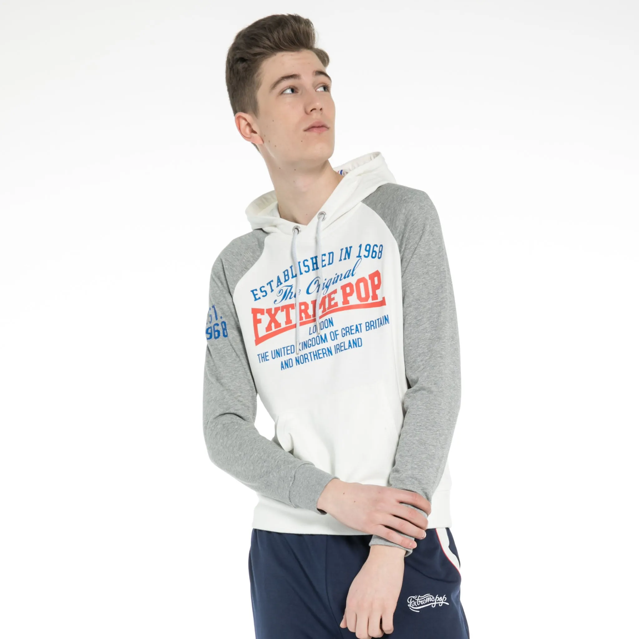 Raglan-Sleeve  Hoodie  Sweatshirt