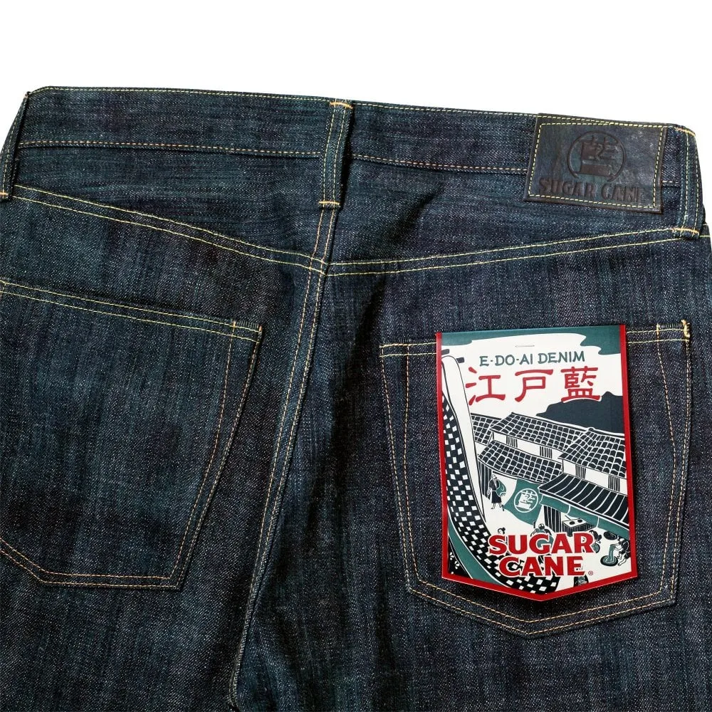 Raw SugarCane Fiber Blend Denim with Green Tint Slim Edo Ai 55th Anniversary Jeans CANE11072