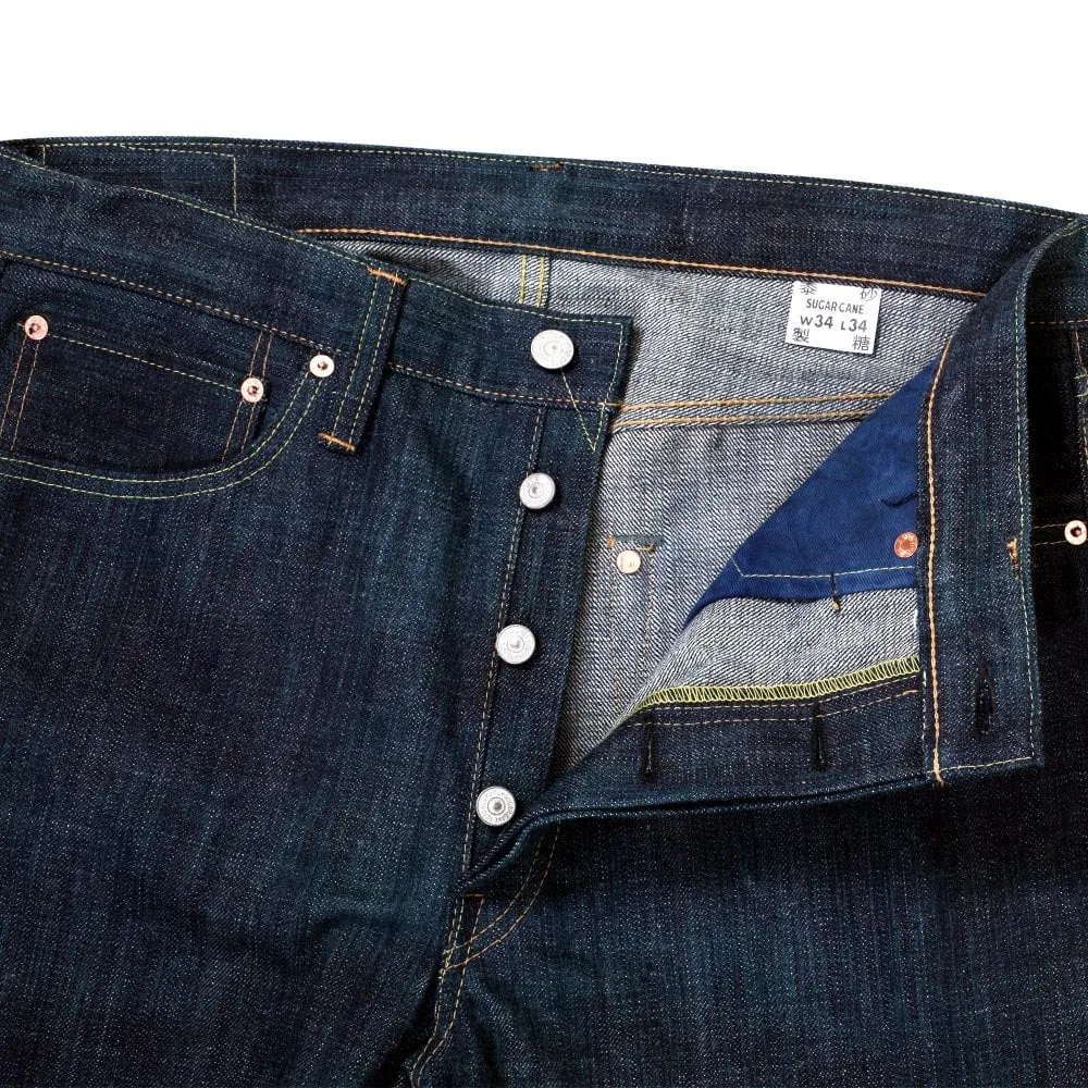 Raw SugarCane Fiber Blend Denim with Green Tint Slim Edo Ai 55th Anniversary Jeans CANE11072