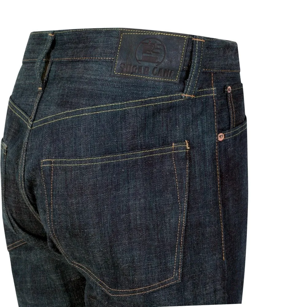 Raw SugarCane Fiber Blend Denim with Green Tint Slim Edo Ai 55th Anniversary Jeans CANE11072