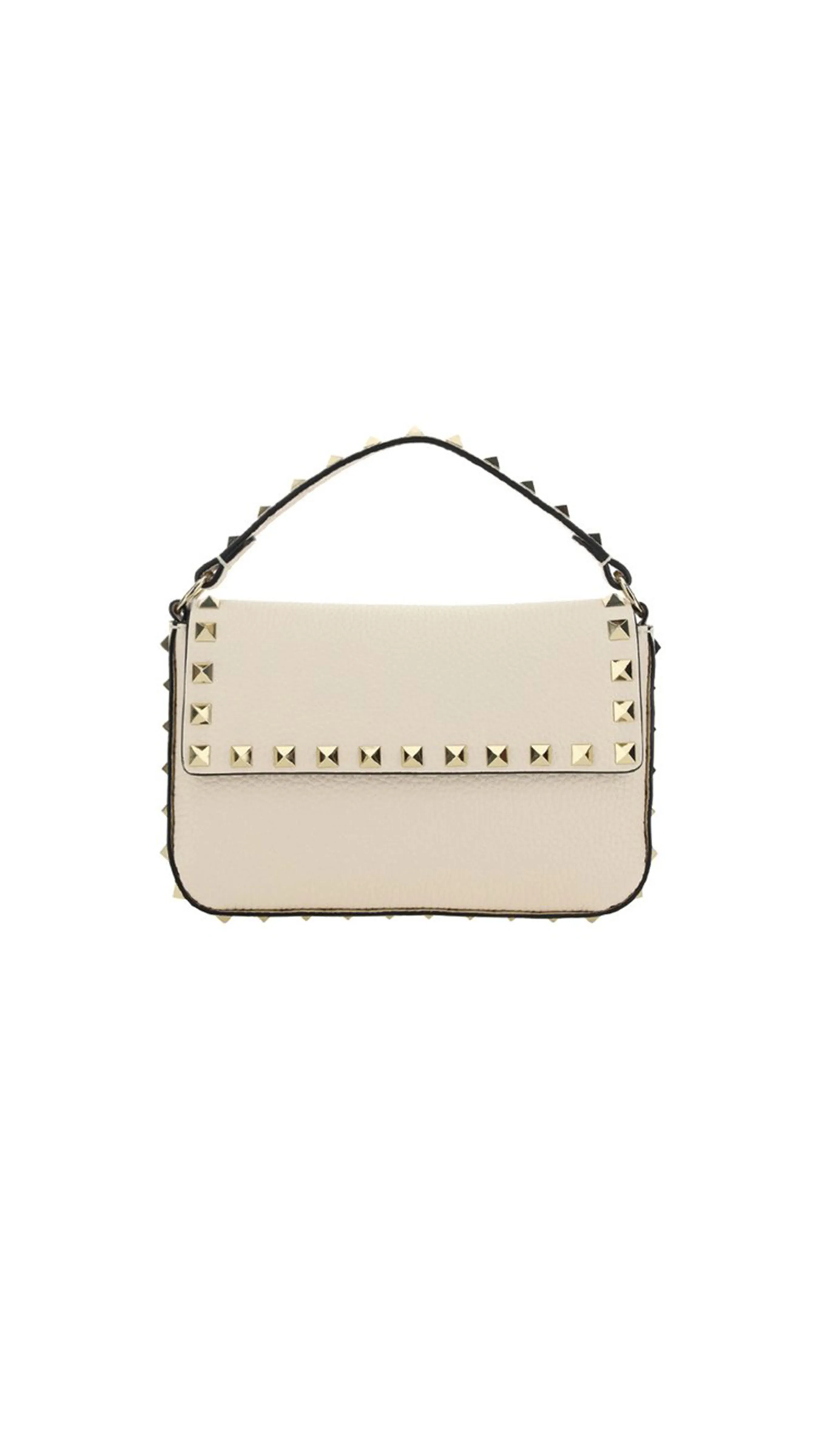 Rockstud Foldover Top Crossbody Bag - Ivory