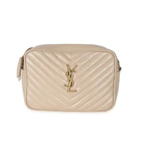 Saint Laurent Beige Quilted Leather Medium Lou Camera Bag