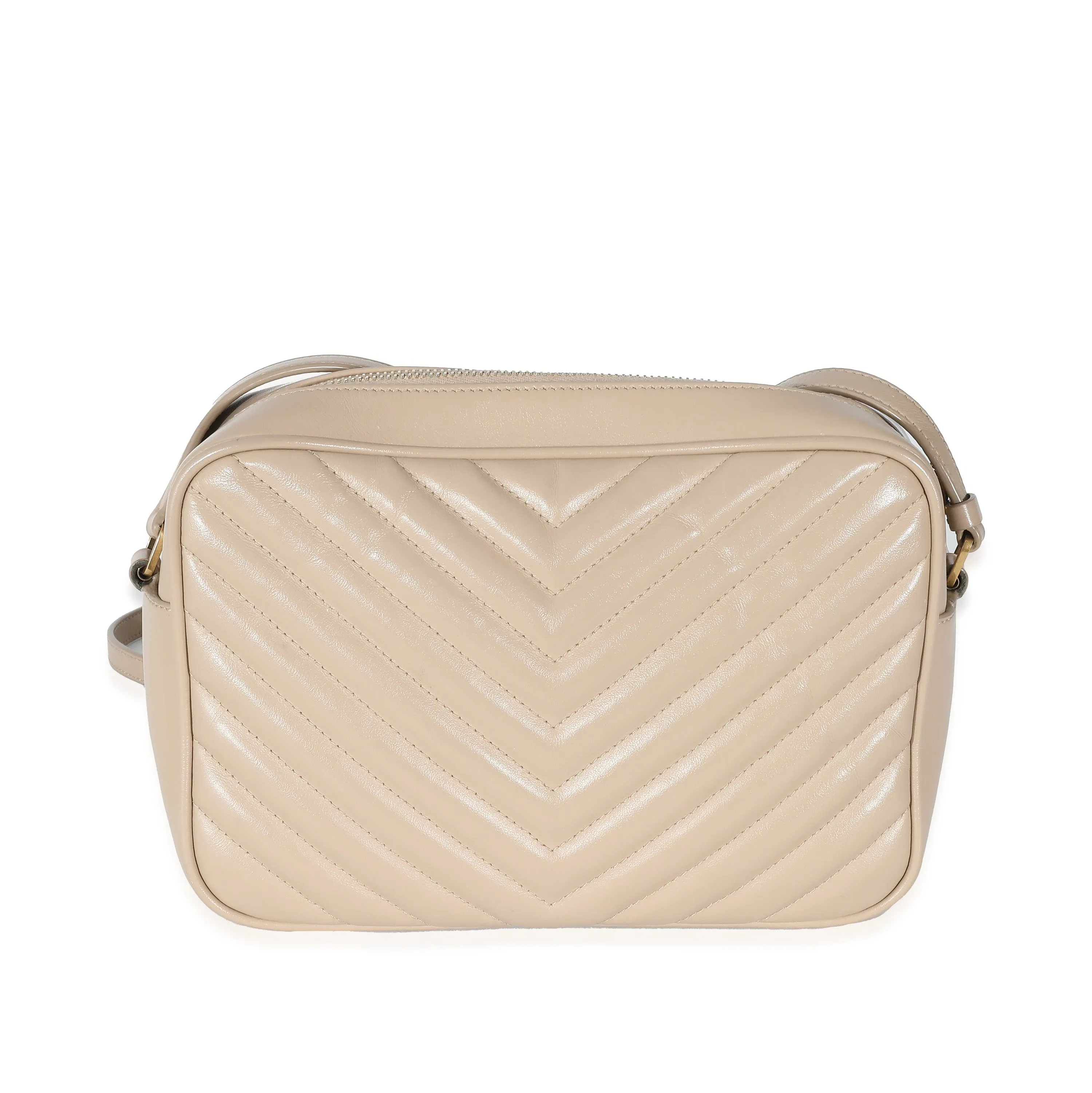 Saint Laurent Beige Quilted Leather Medium Lou Camera Bag