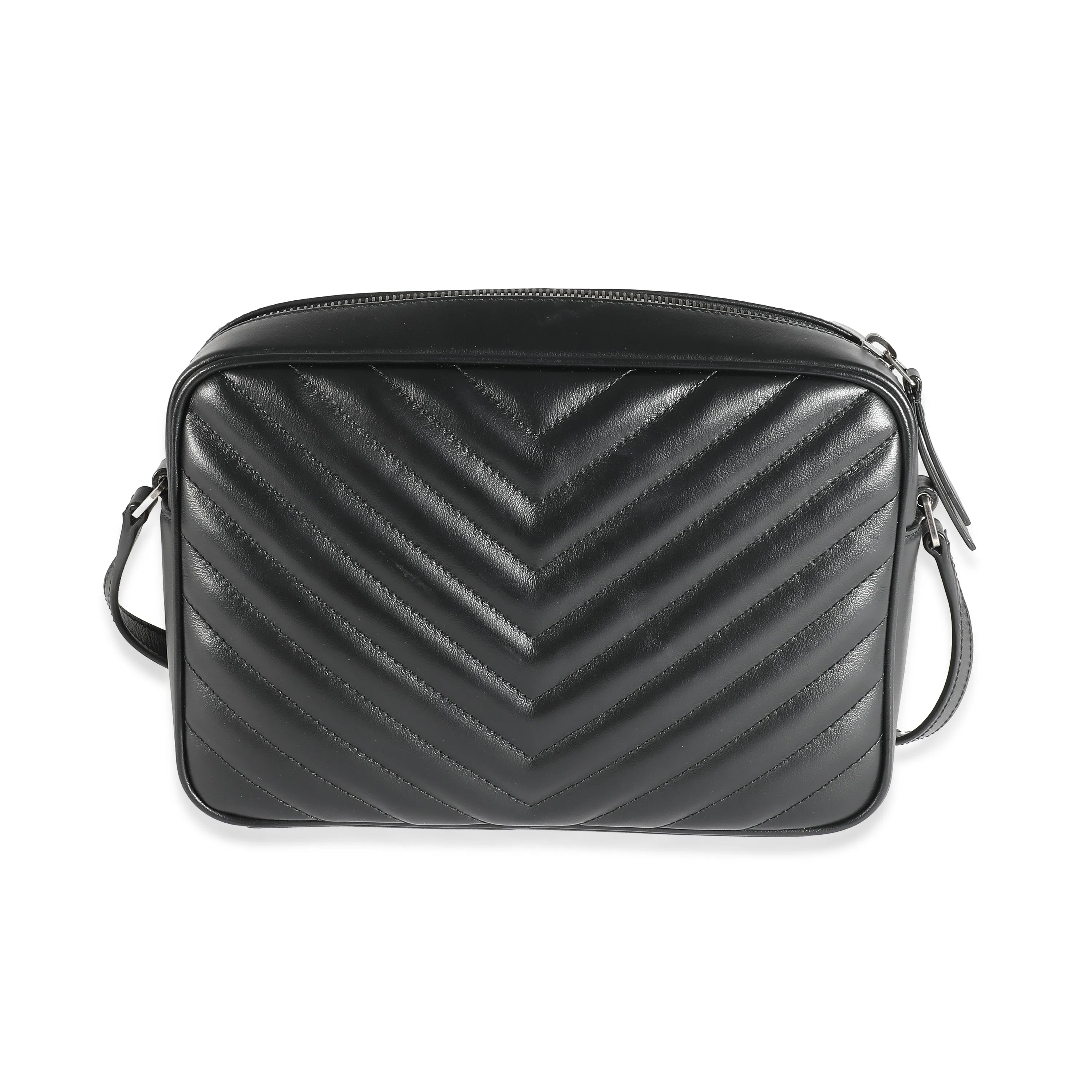 Saint Laurent Black Calfskin Matelasse Monogram Lou Camera Bag