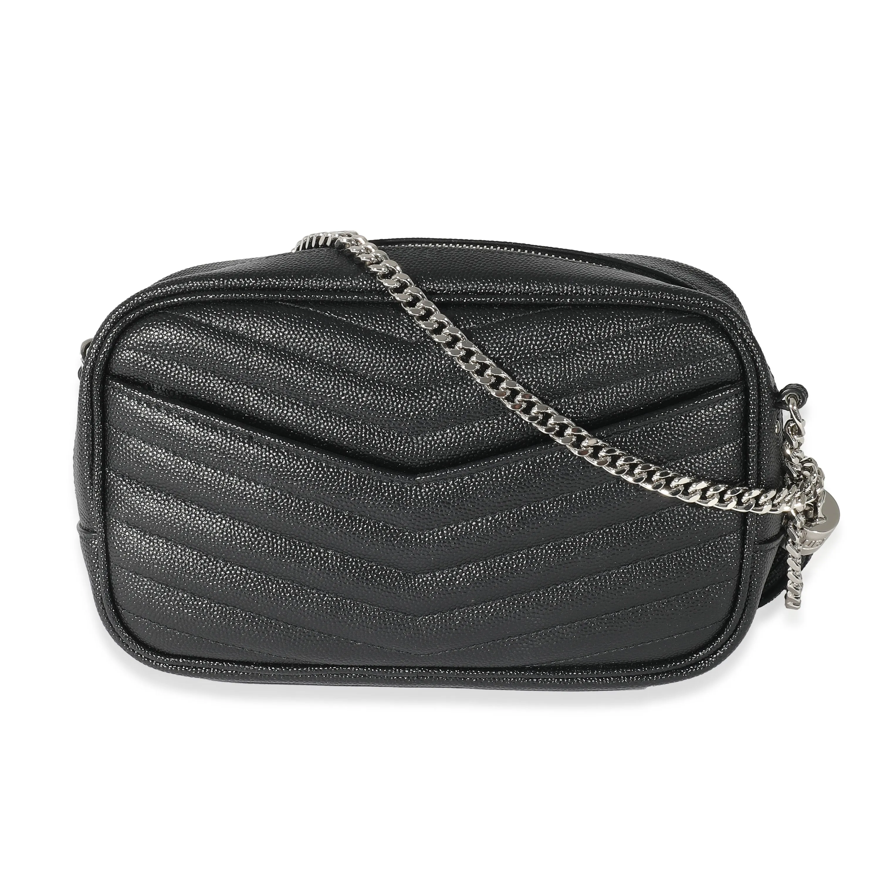 Saint Laurent Black Grain De Poudre Lou Mini Camera Bag