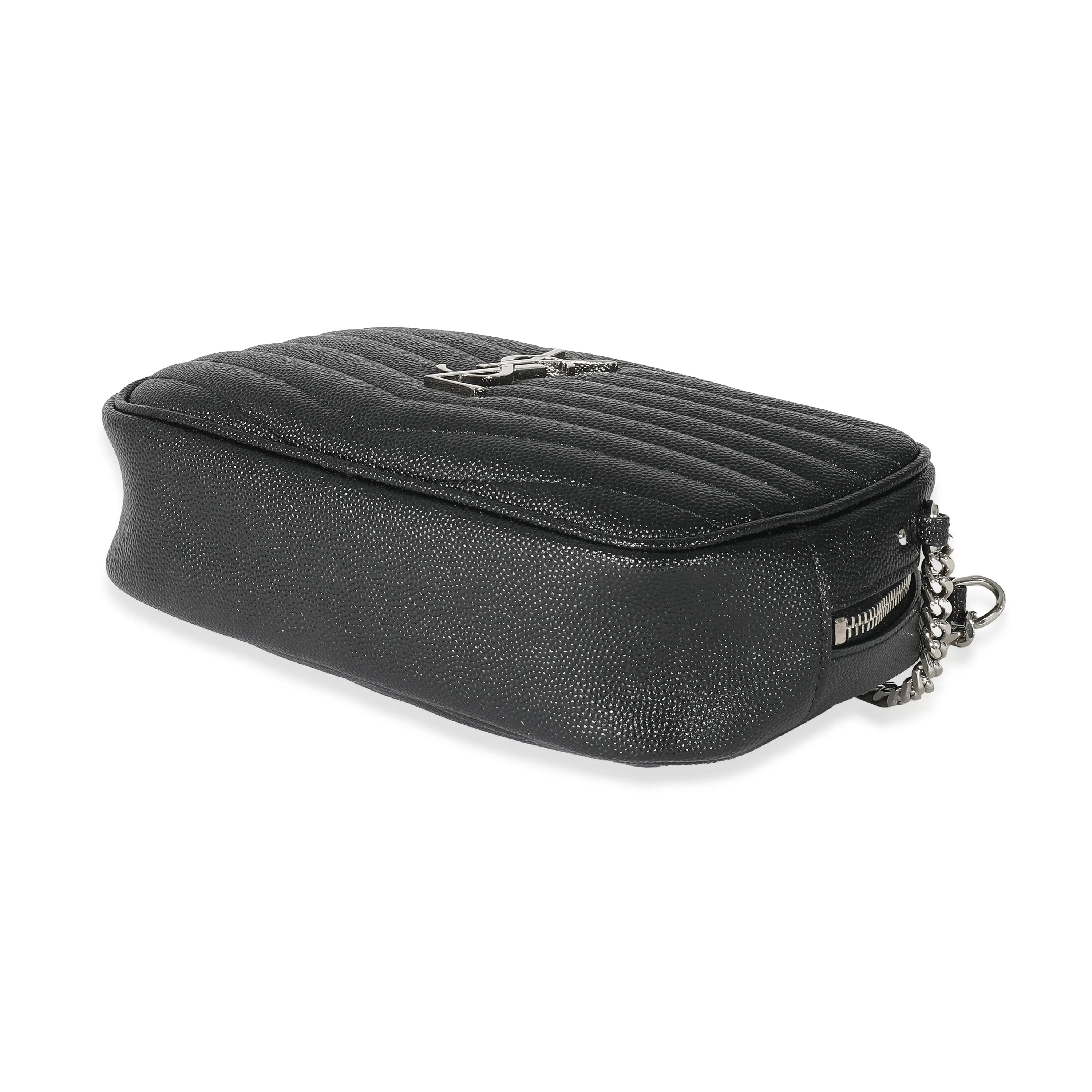 Saint Laurent Black Grain De Poudre Lou Mini Camera Bag