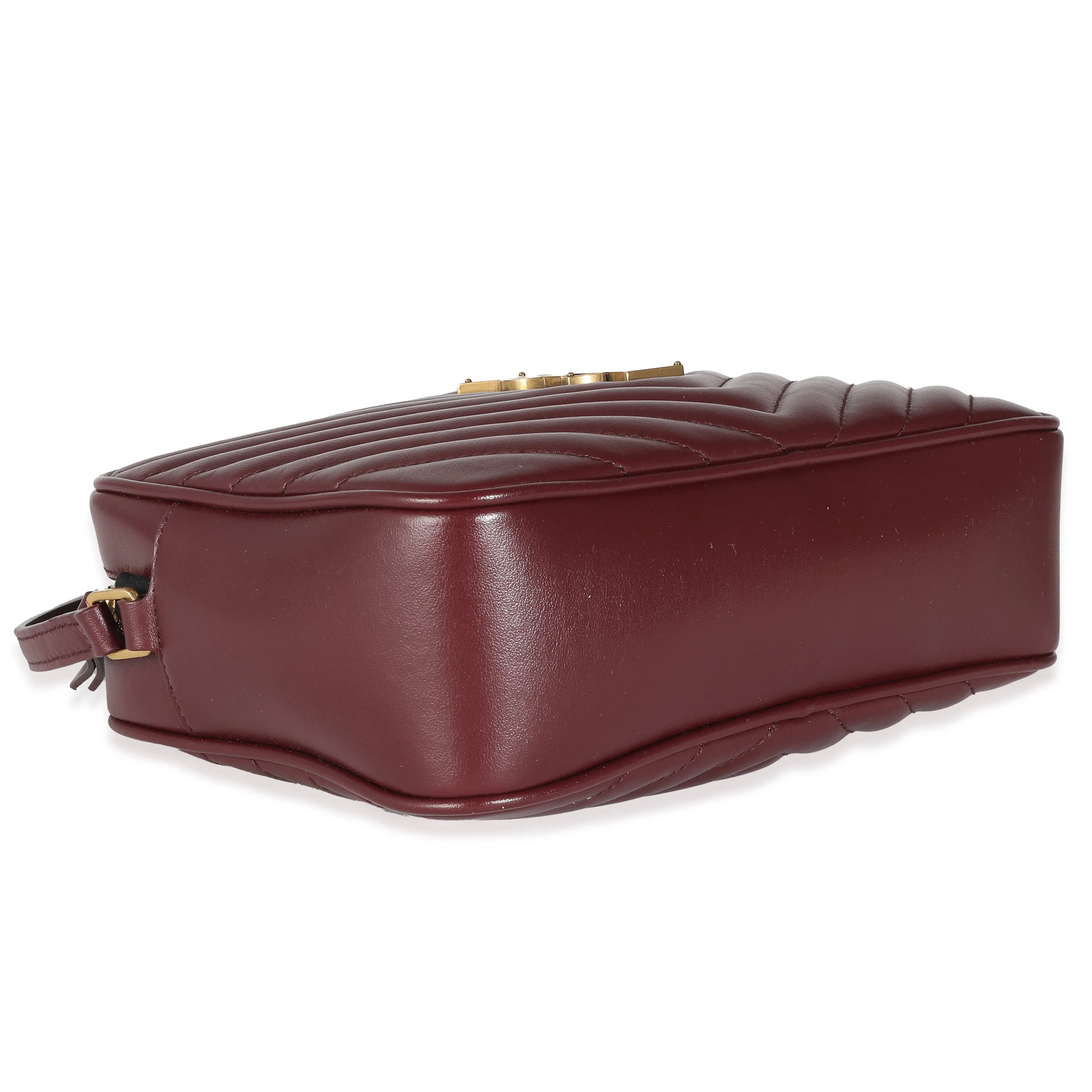 Saint Laurent Burgundy Matelasse Calfskin Lou Camera Bag