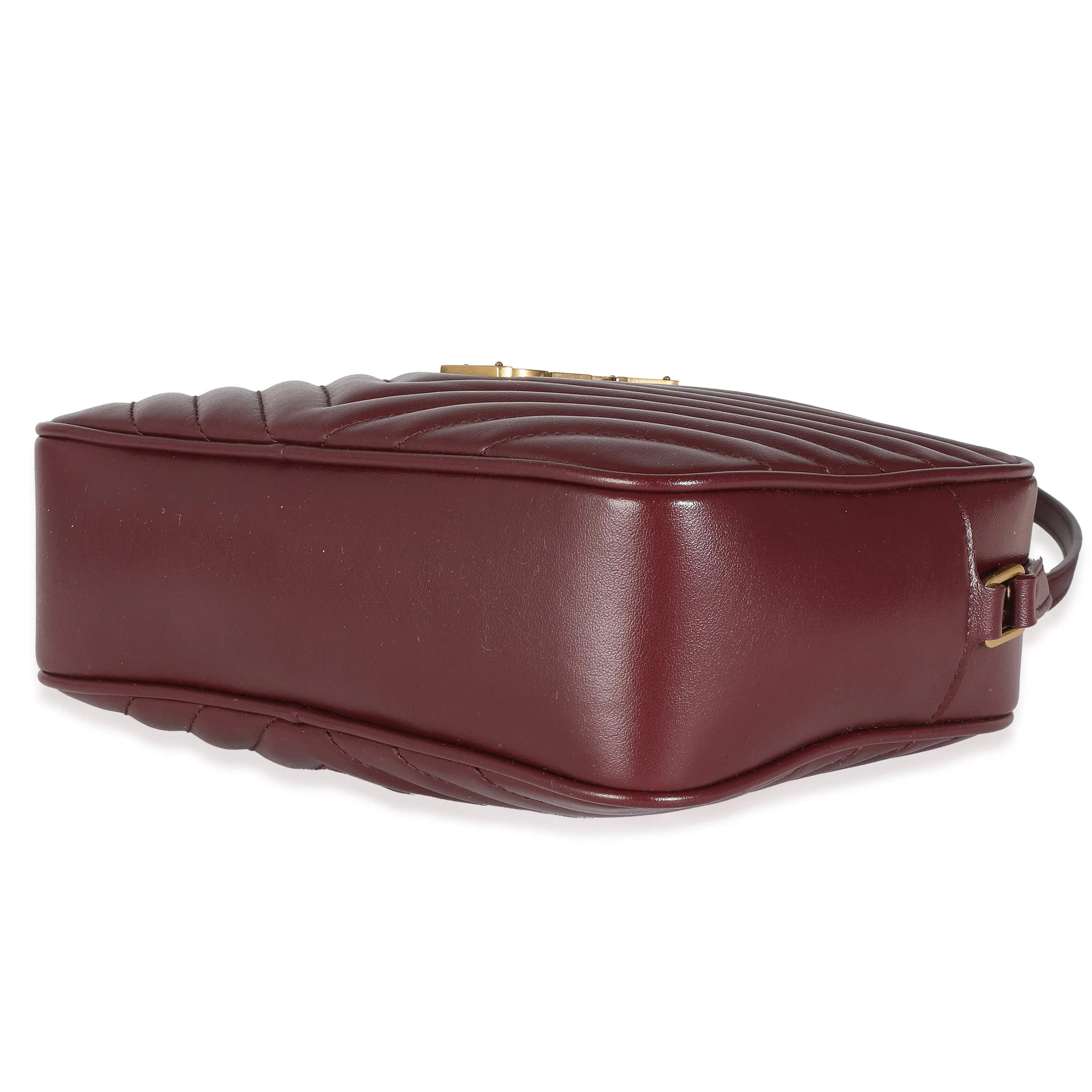 Saint Laurent Burgundy Matelasse Calfskin Lou Camera Bag