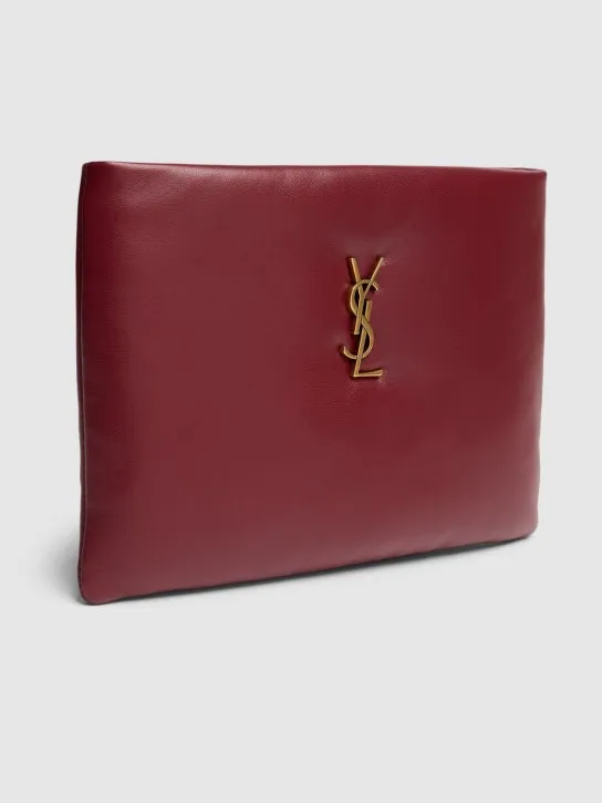 Saint Laurent   Small Calypso leather pillow pouch 