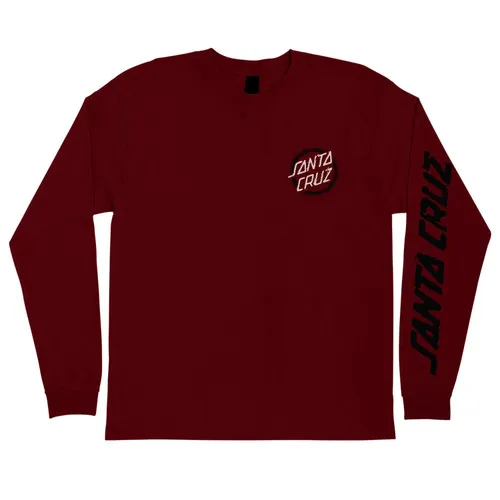 Santa Cruz Skateboards Longsleeve Shirt Vile Dot Burgundy