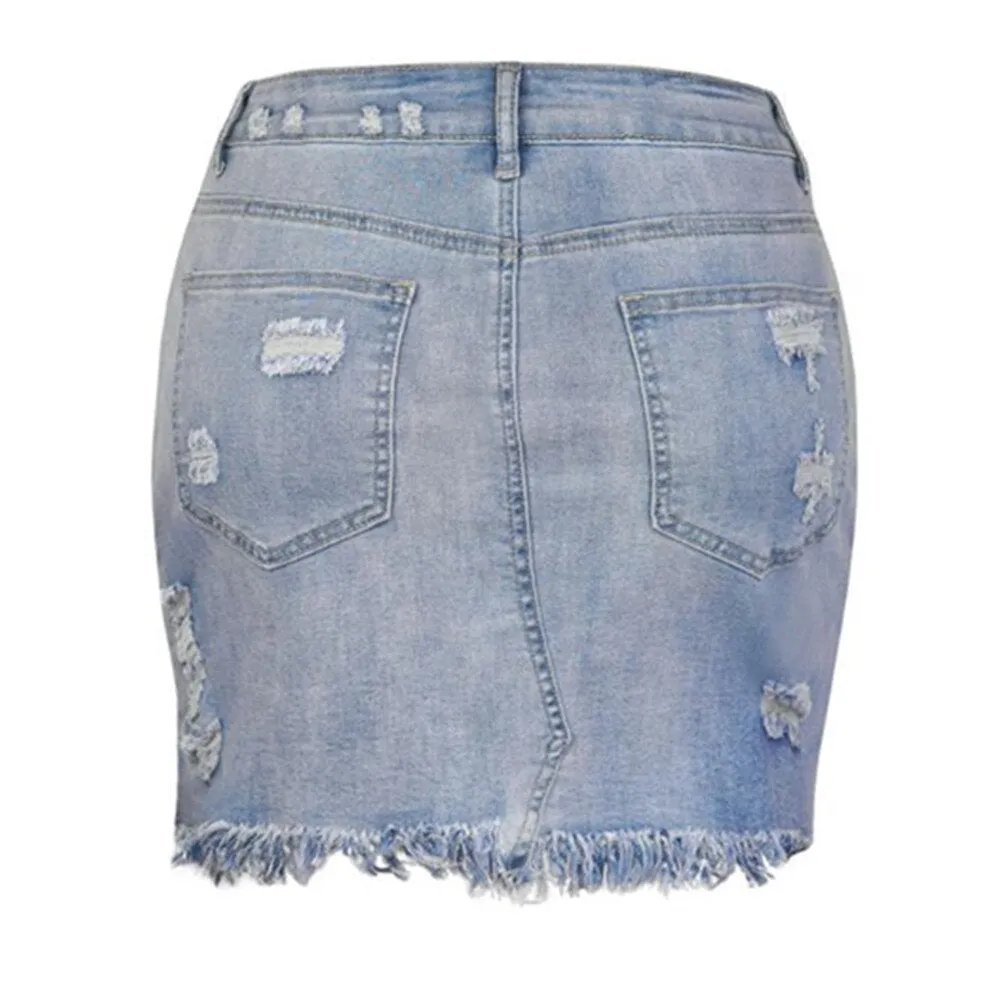 Sexy Jeans Women Denim Mini Skirt Summer High Waist Korean White Blue Package Hip Jean Skirt