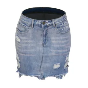 Sexy Jeans Women Denim Mini Skirt Summer High Waist Korean White Blue Package Hip Jean Skirt