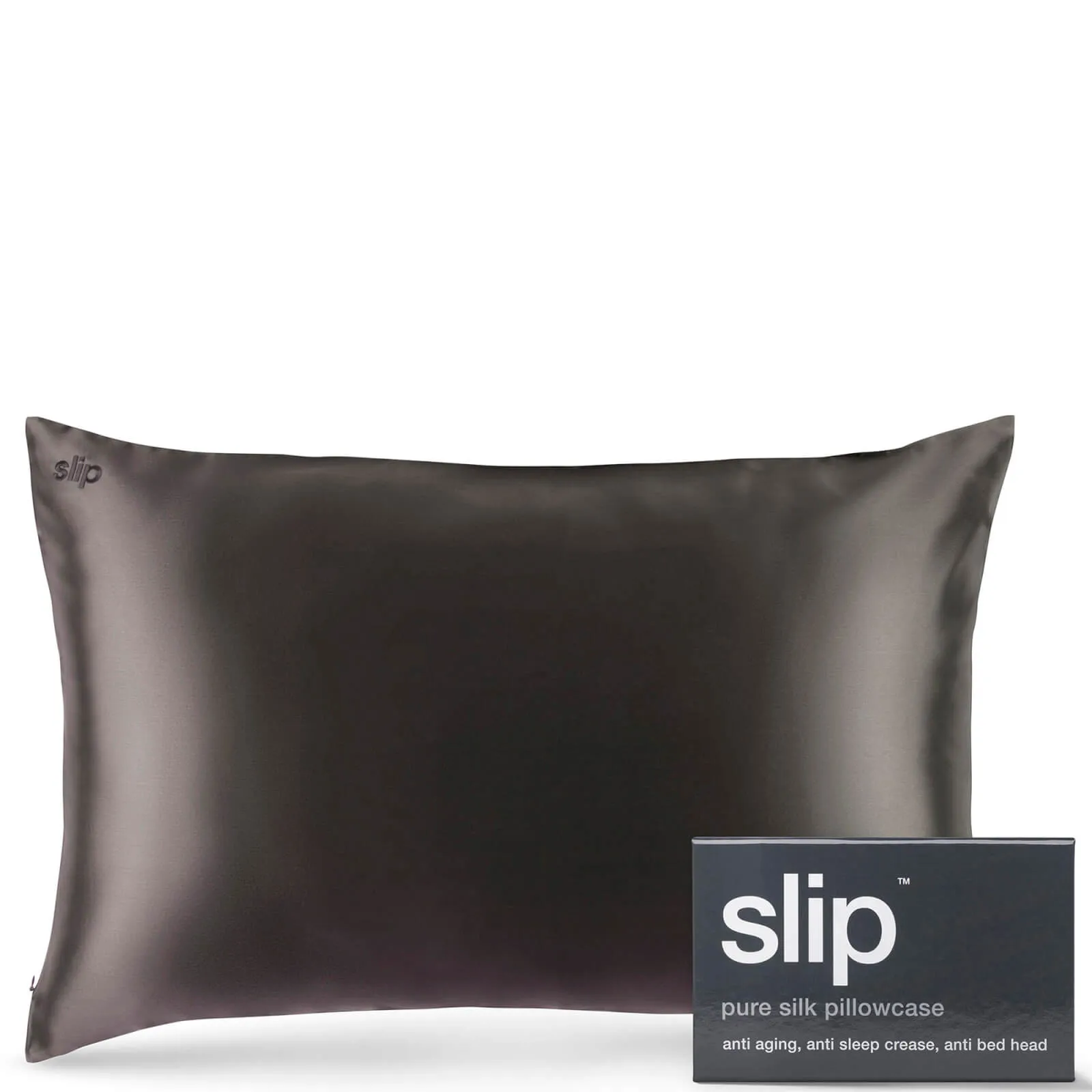 Slip Silk Pillowcase - Queen (Various Colours) - Charcoal