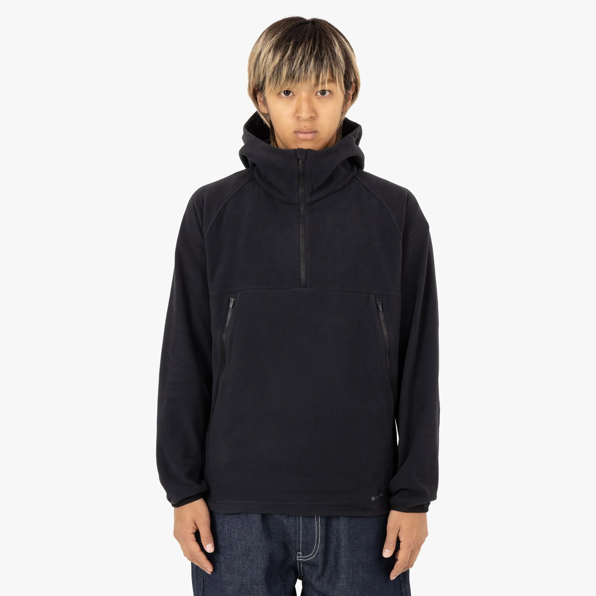 Snow Peak Micro Fleece Half Zip Hoodie / Black