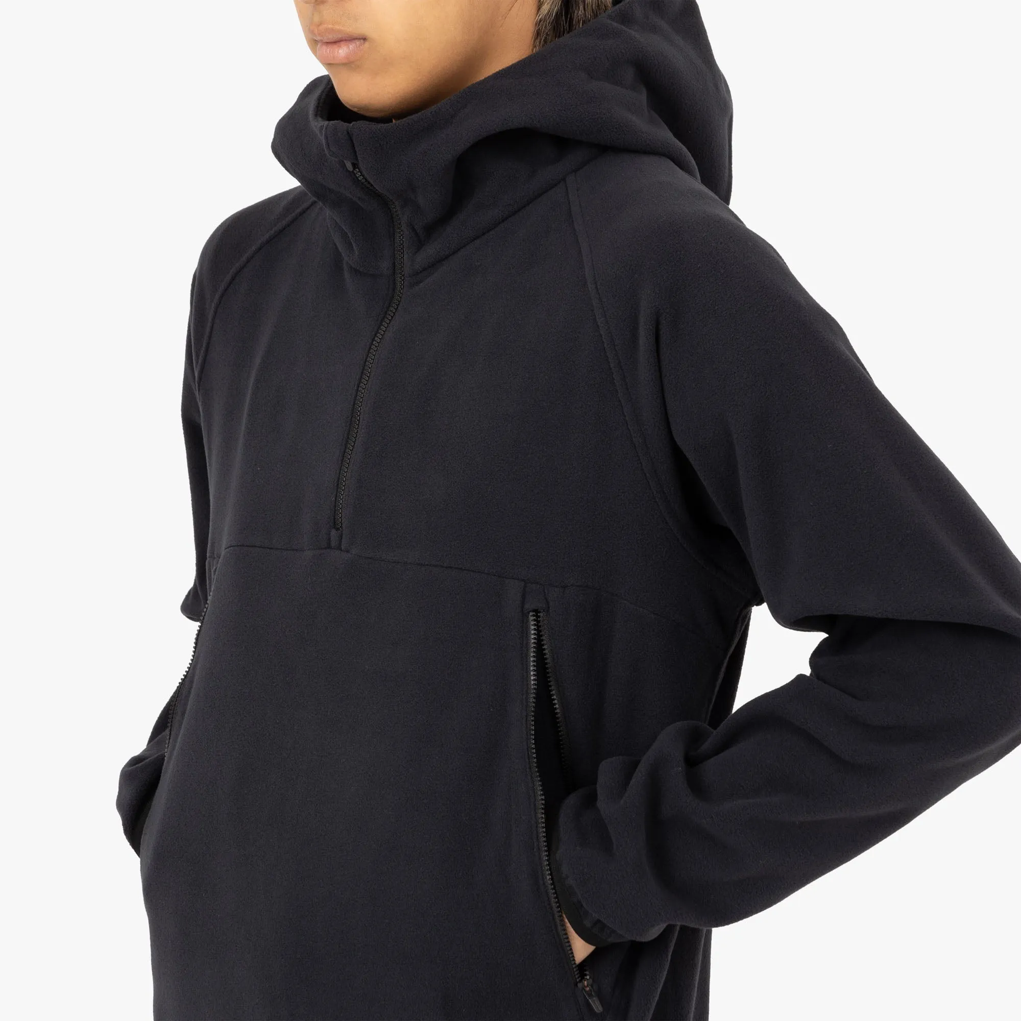 Snow Peak Micro Fleece Half Zip Hoodie / Black