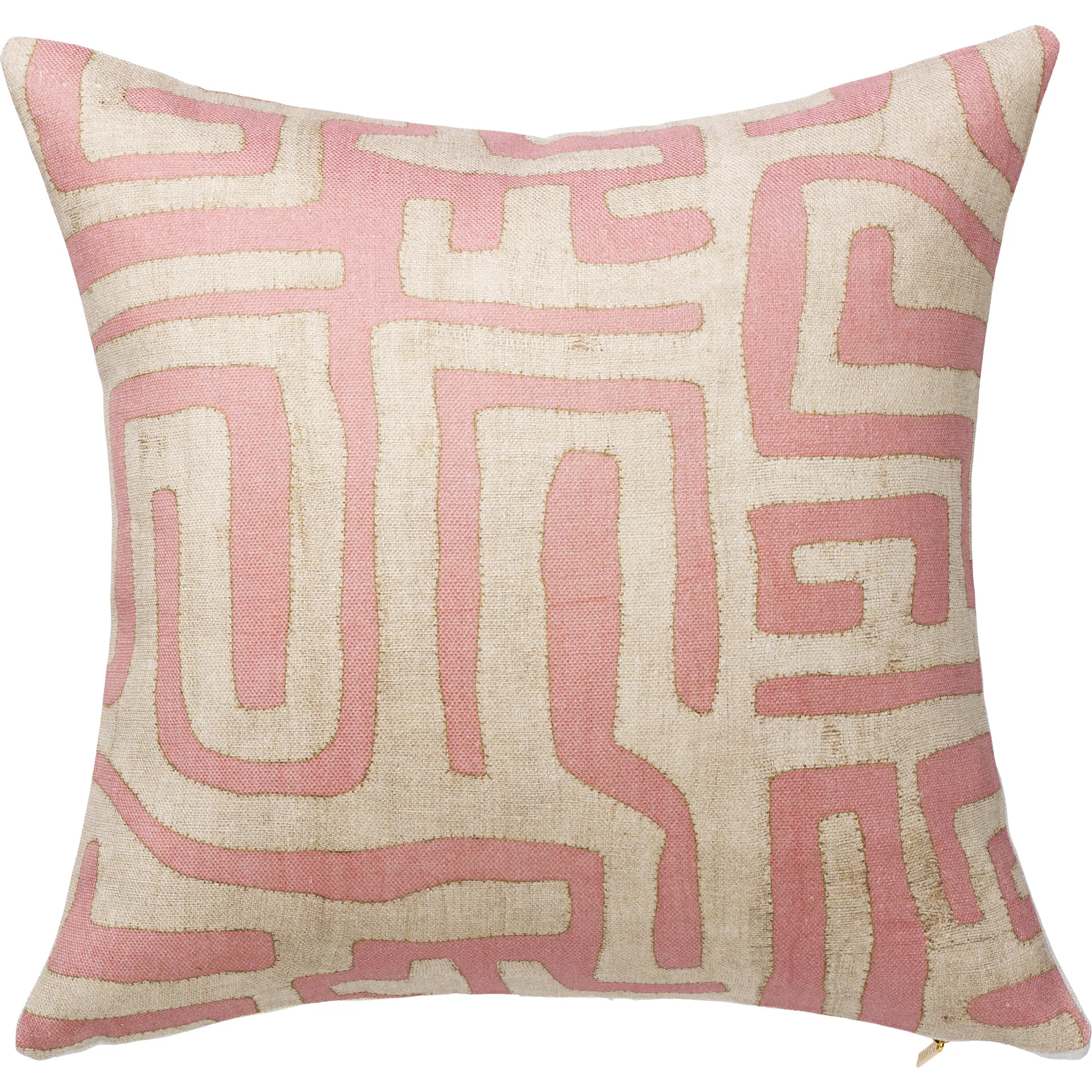 St. Frank Kuba Cloth Printed Pillow, Terracotta