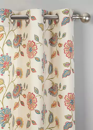 Sundour Shelley Pair of Lined Eyelet Printed Curtains | Kaleidoscope