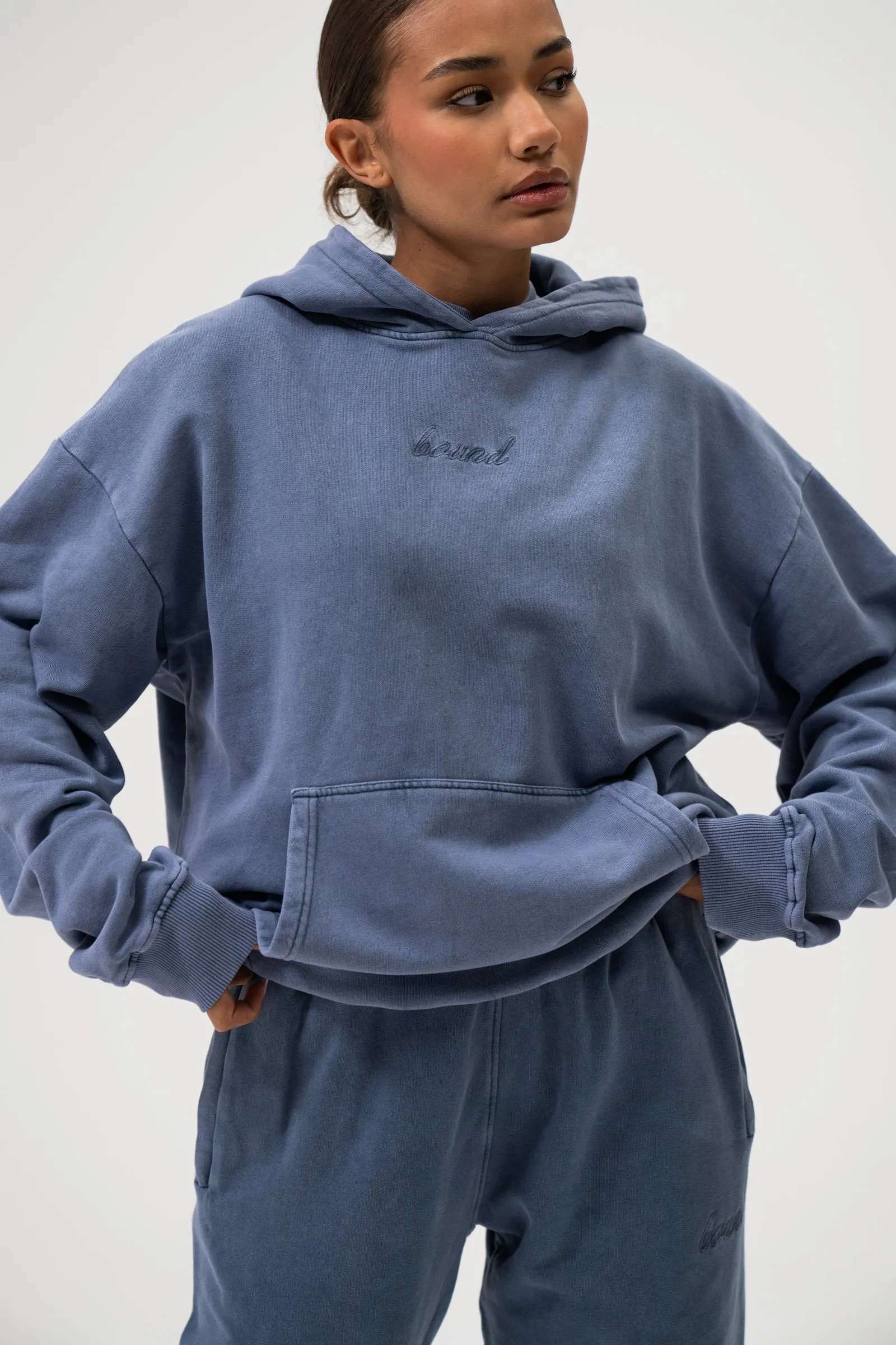 SUSTAIN WASHED BLUE HOODIE