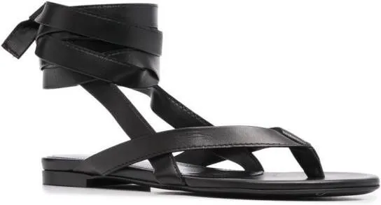 The Attico ankle-strap flat sandals Black