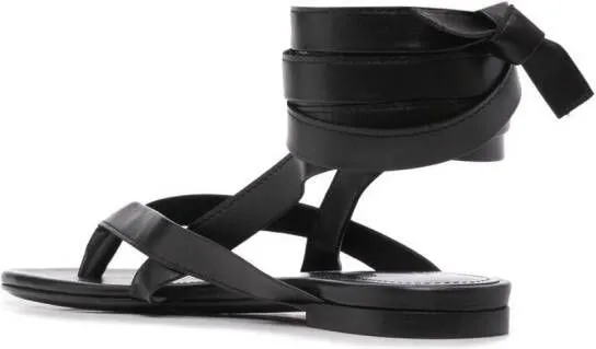 The Attico ankle-strap flat sandals Black