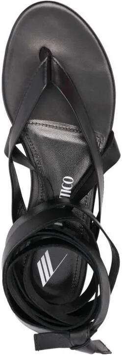 The Attico ankle-strap flat sandals Black