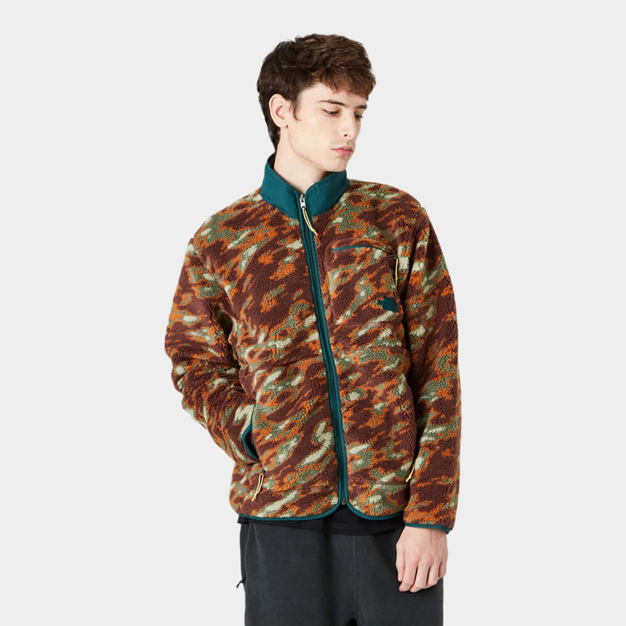 The North Face Jacquard Extreme Pile Full Zip Jacket / Dark Oak Glacier Camo Print