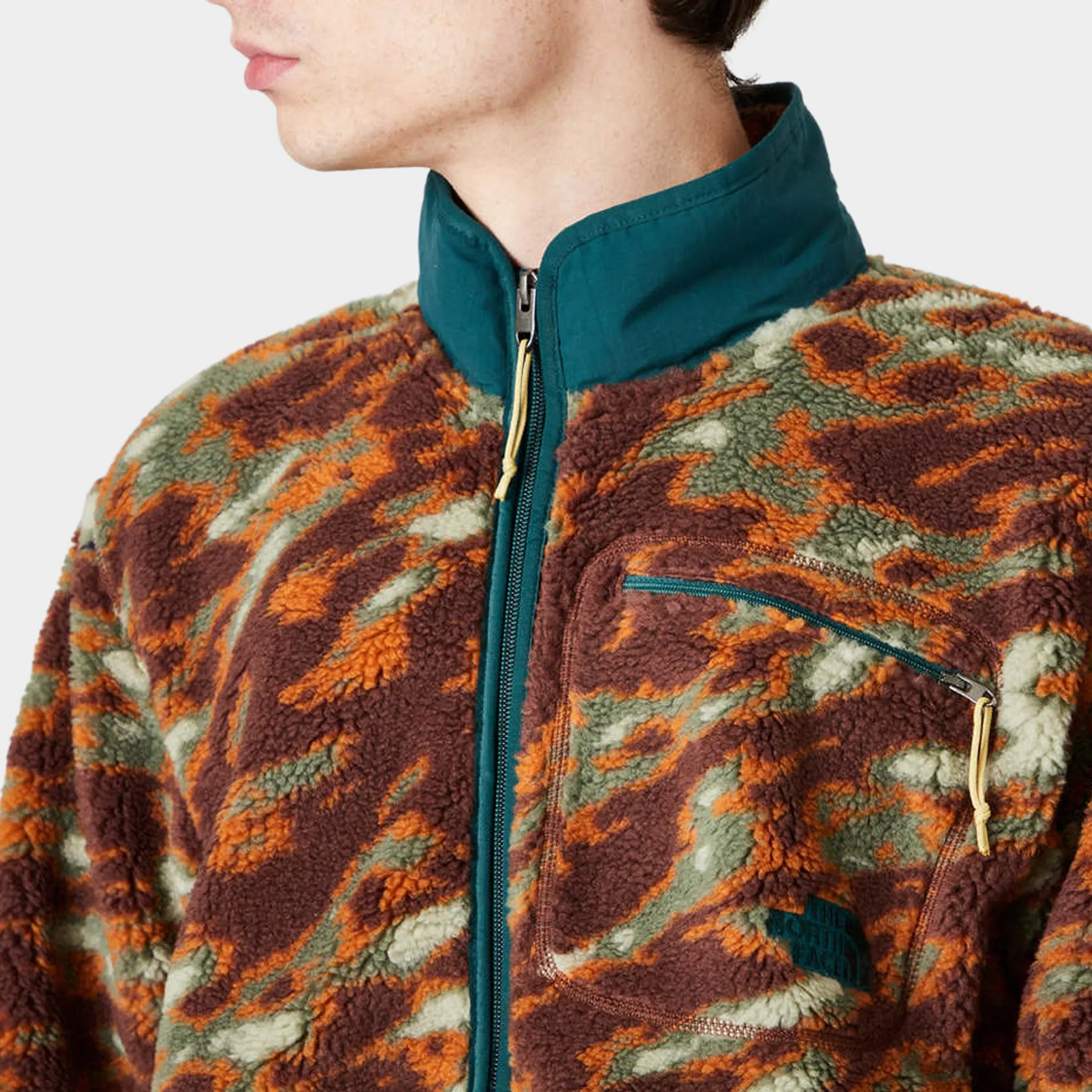 The North Face Jacquard Extreme Pile Full Zip Jacket / Dark Oak Glacier Camo Print