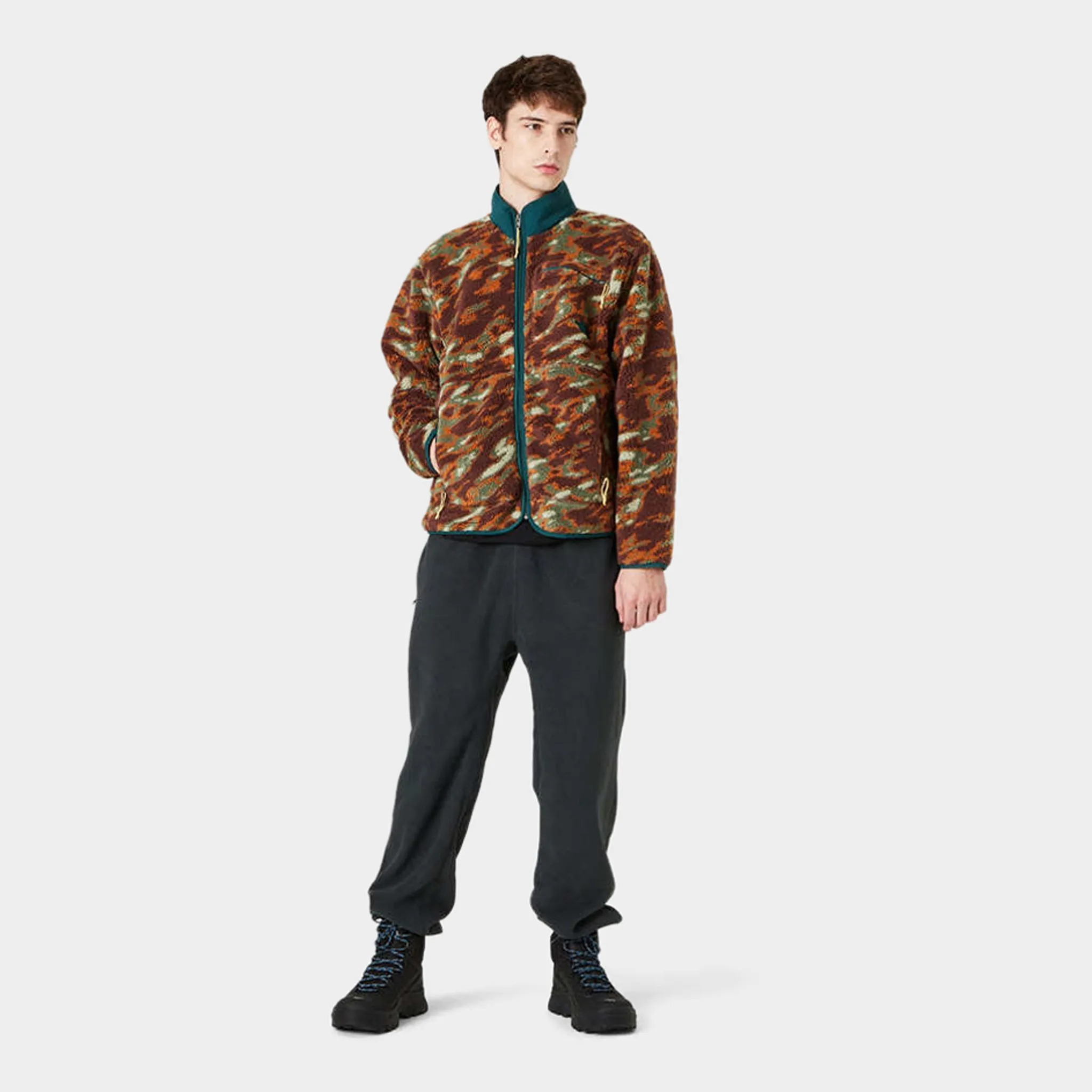 The North Face Jacquard Extreme Pile Full Zip Jacket / Dark Oak Glacier Camo Print