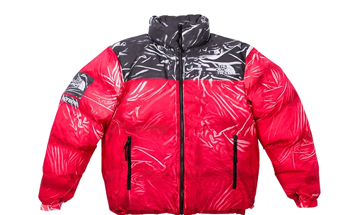 The North Face Printed Nuptse Jacket Red