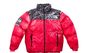 The North Face Printed Nuptse Jacket Red