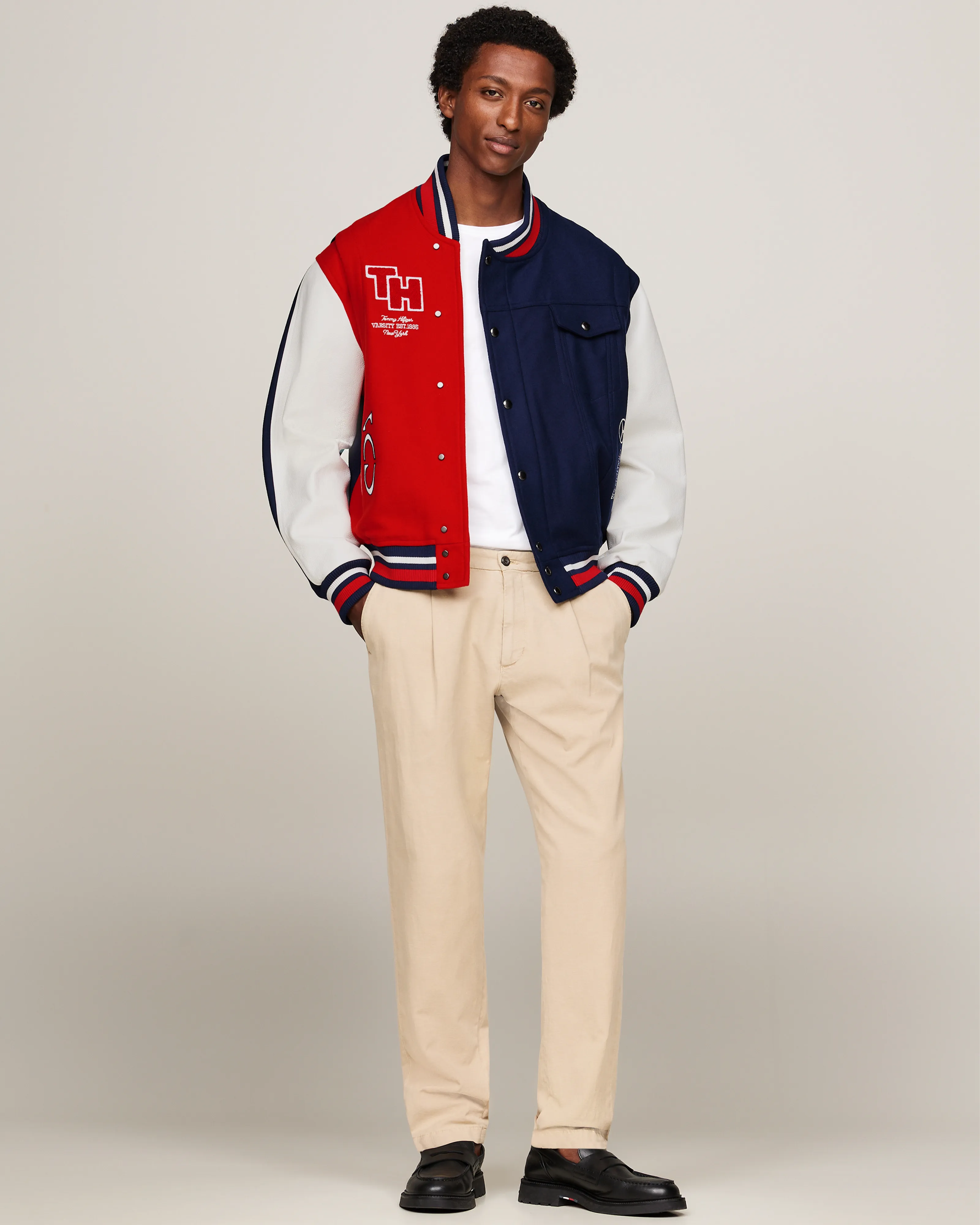 Tommy x Mercedes-AMG F1 x Clarence Ruth Varsity Jacket Yale Navy