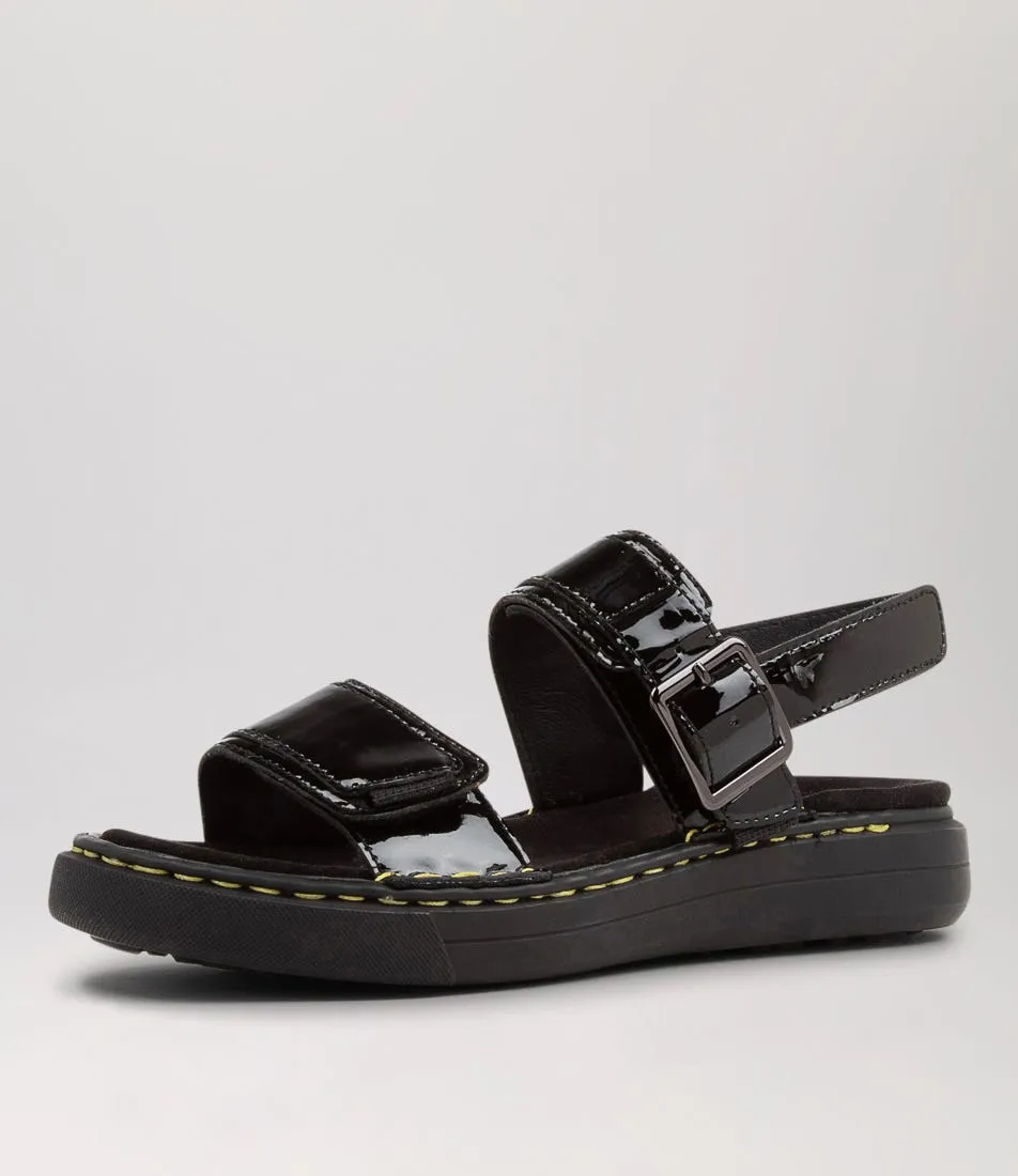 TOP END Aska Black Patent Leather Sandals