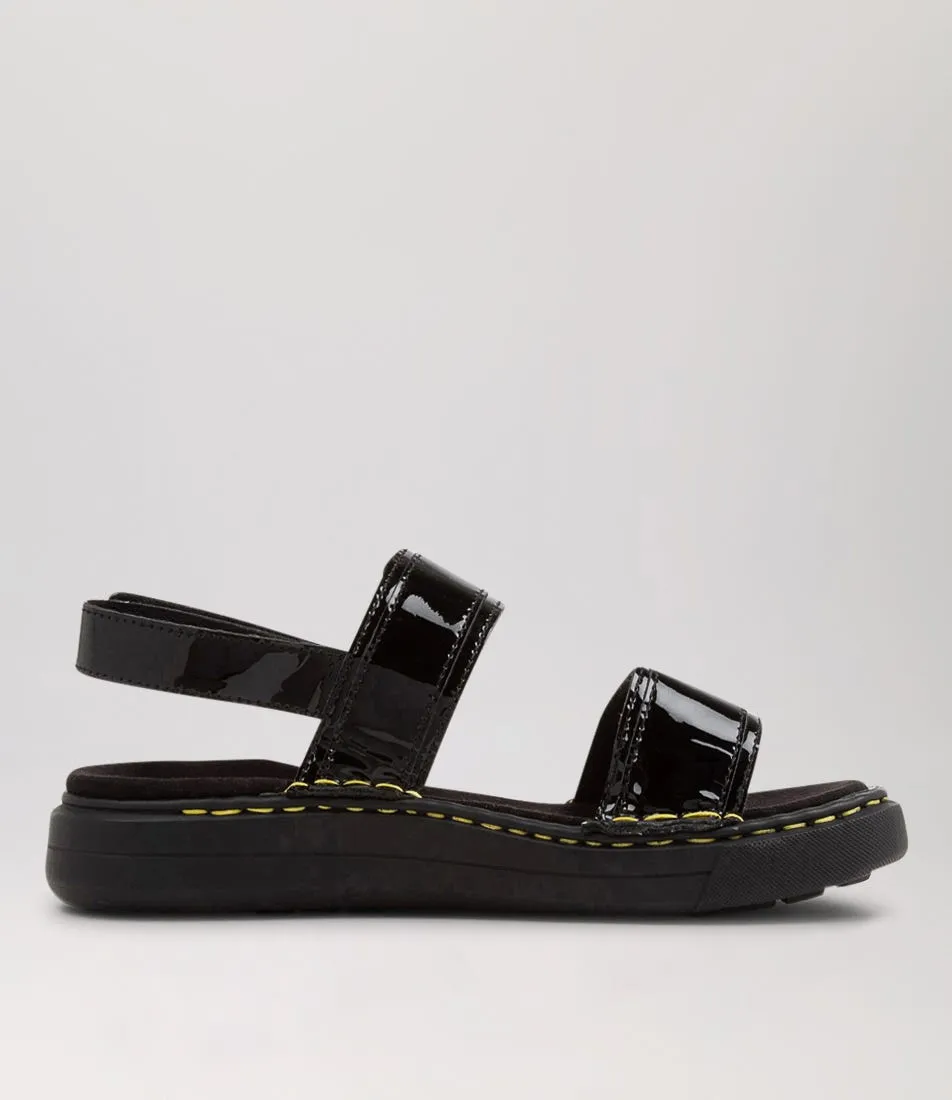 TOP END Aska Black Patent Leather Sandals