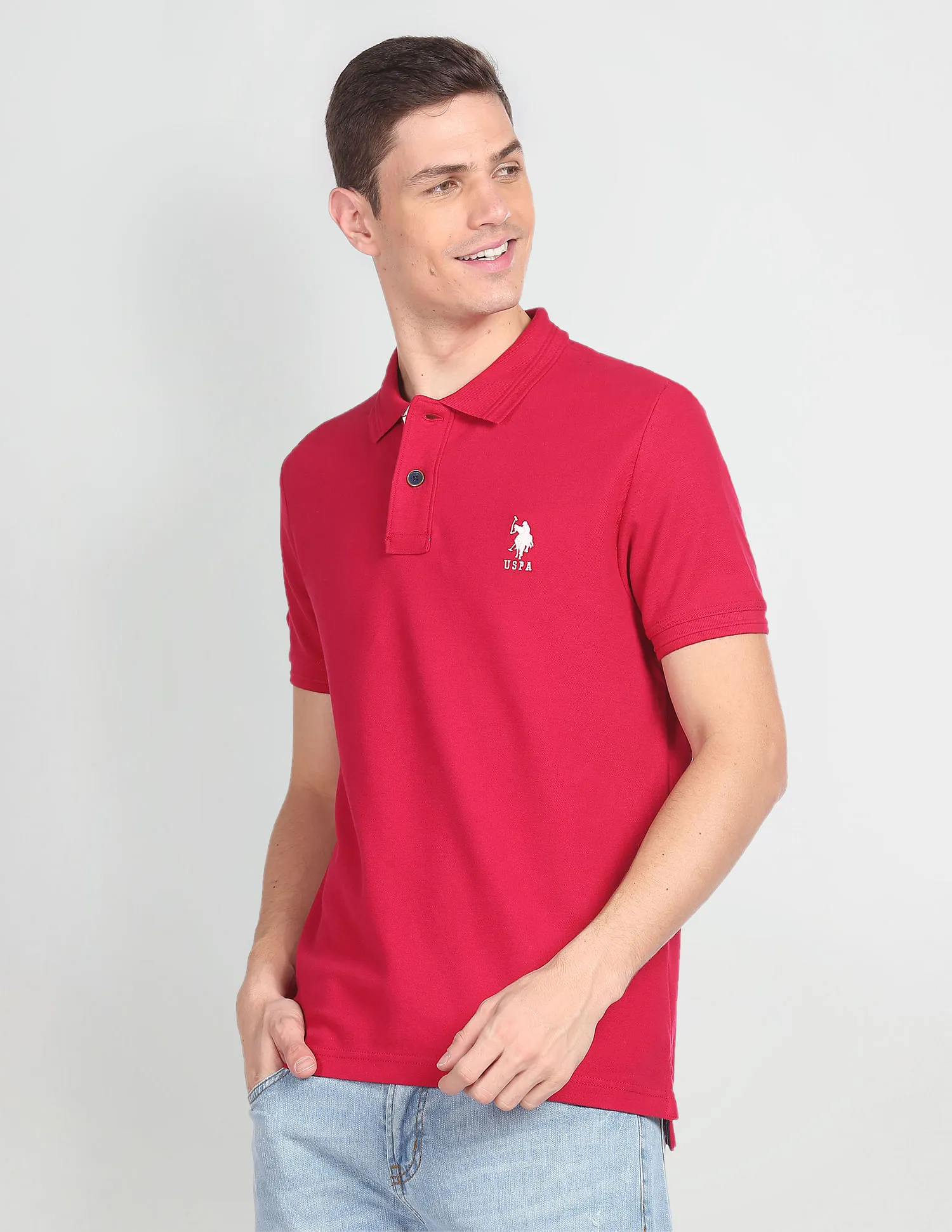 U.S. Polo Assn. Denim Co. Solid Muscle Fit Polo Shirt