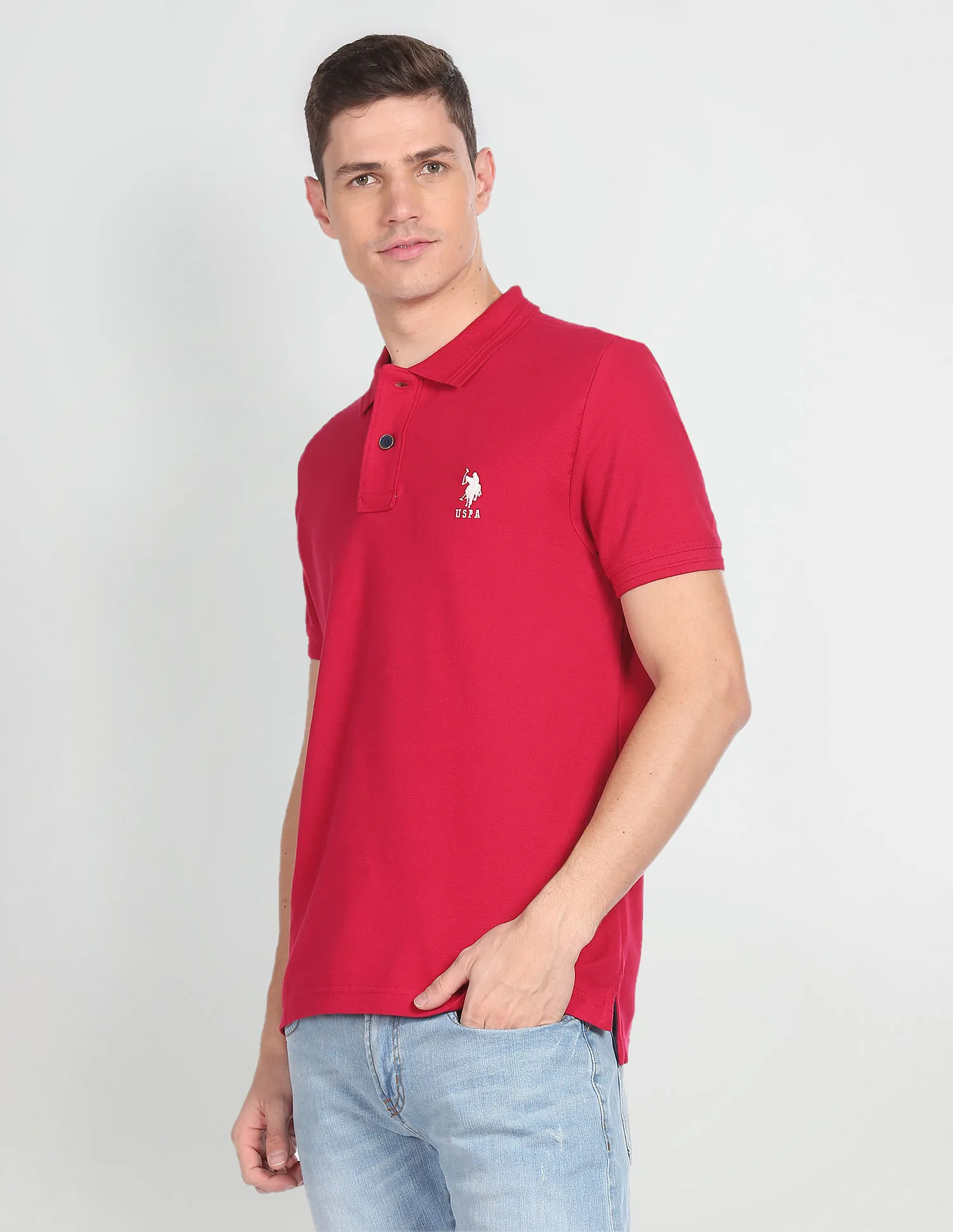 U.S. Polo Assn. Denim Co. Solid Muscle Fit Polo Shirt