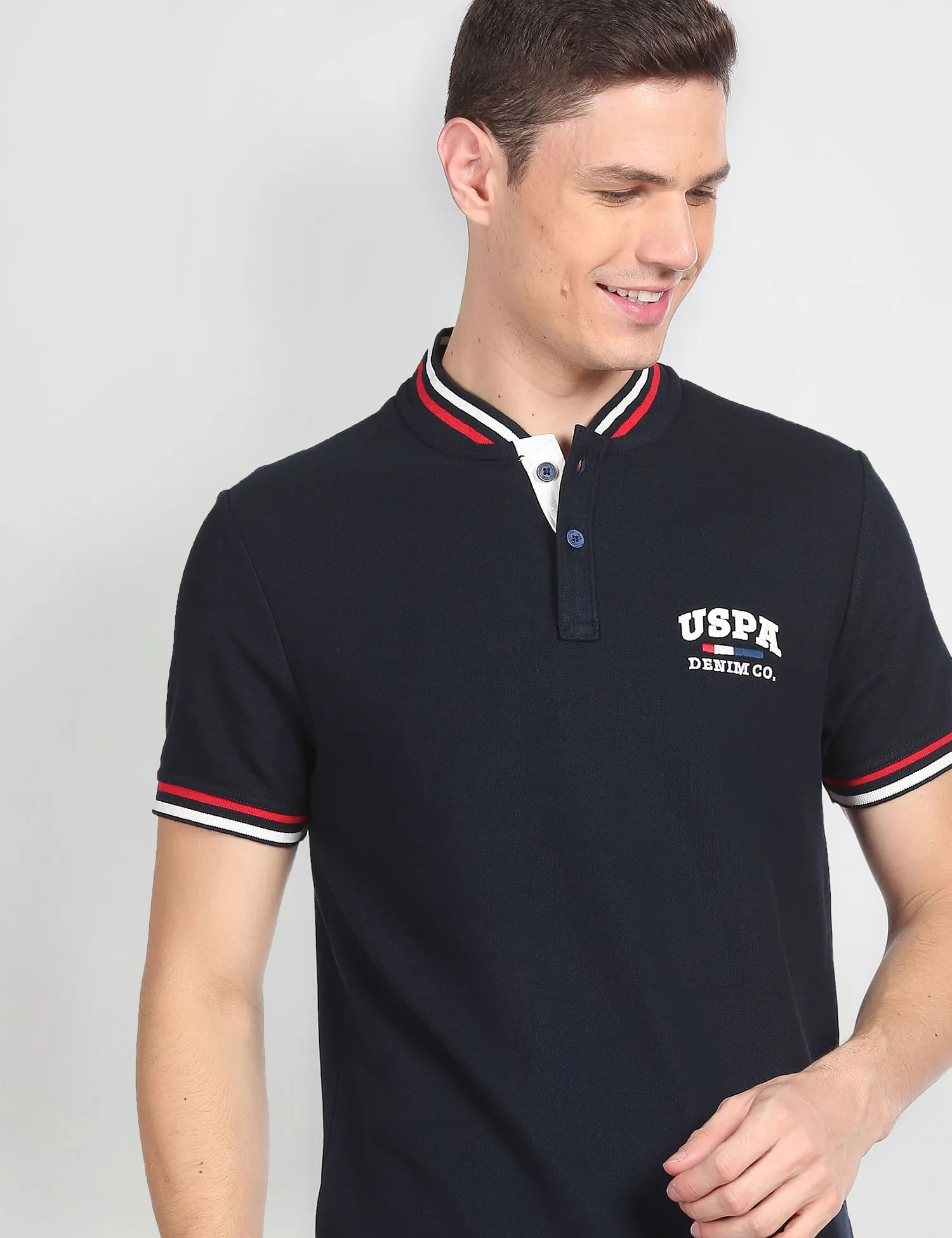 U.S. Polo Assn. Denim Co. Solid Pure Cotton Polo Shirt