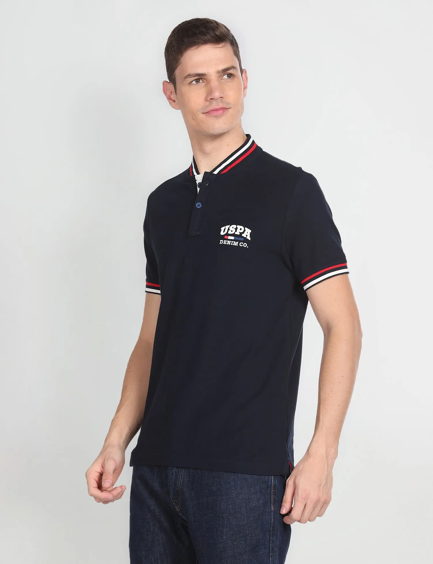 U.S. Polo Assn. Denim Co. Solid Pure Cotton Polo Shirt